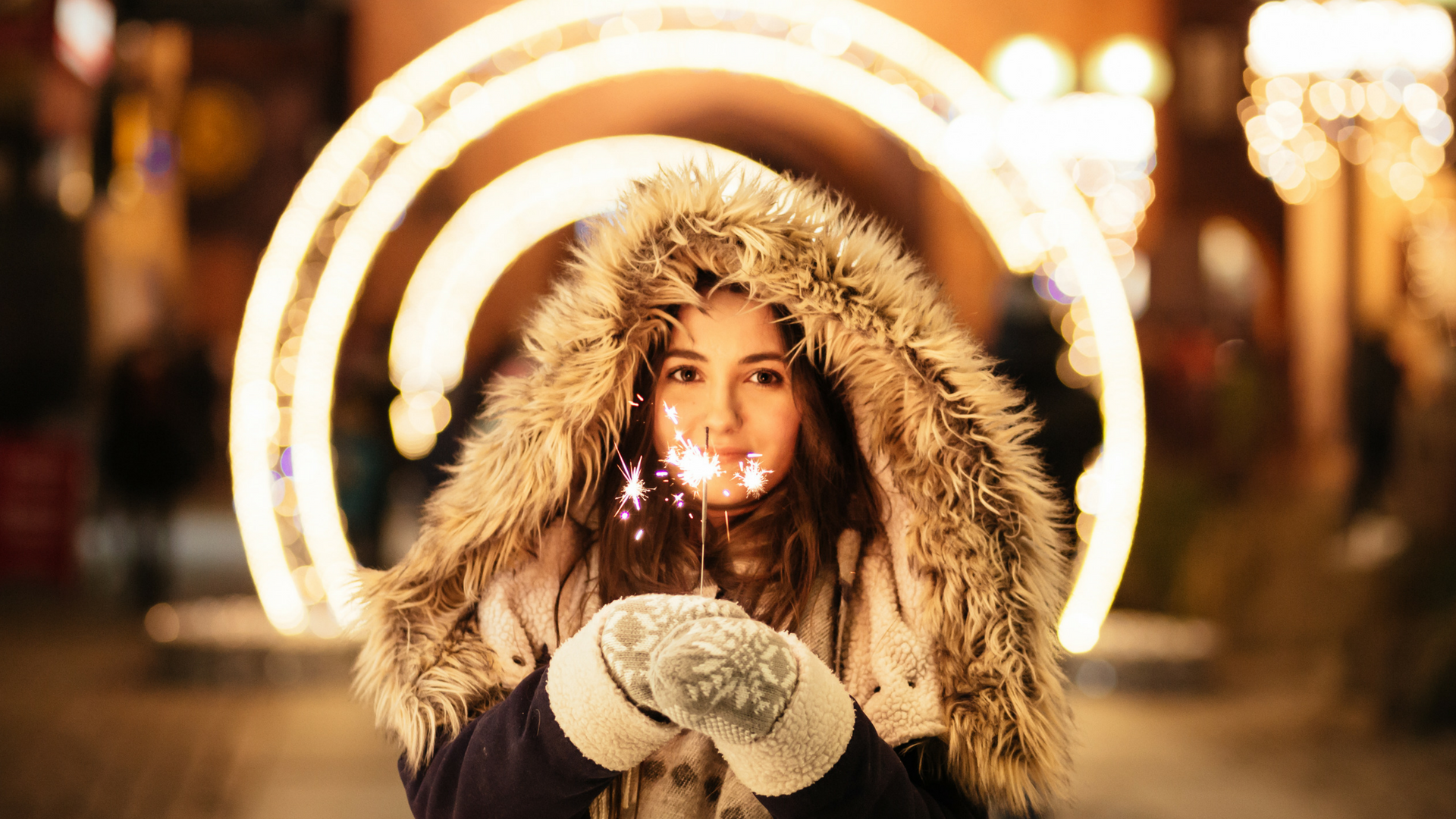 girl with firelight